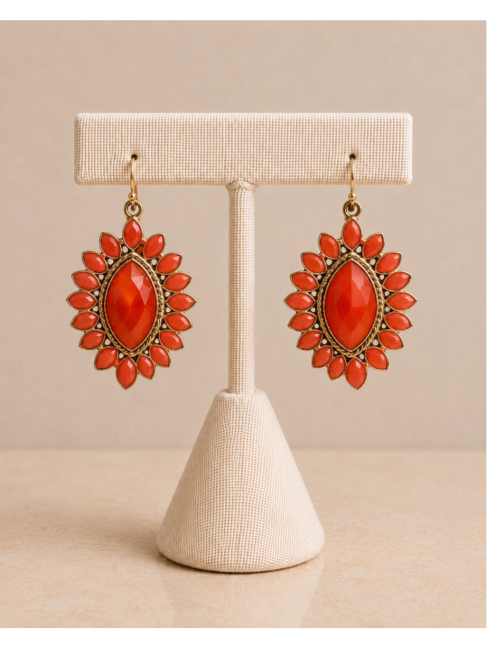 Women's Unbranded Red and Gold Statement Earrings